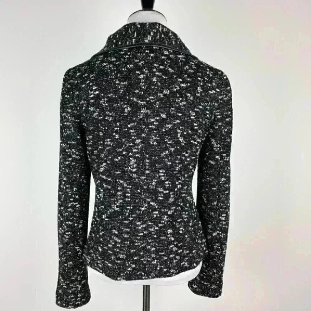 Ann Taylor jacket size S black white zip down - Picture 8 of 12